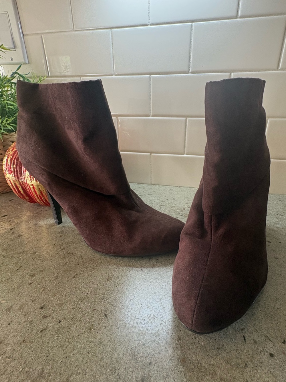 Marc Fisher Brown Suede Stiletto Ankle Boots Size 9